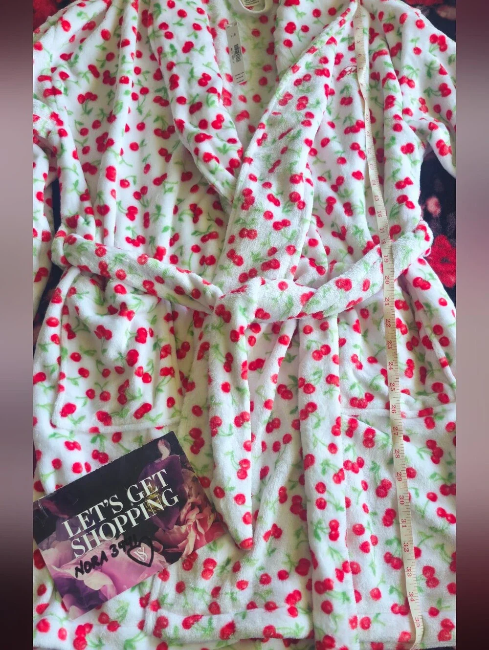 PINK VS Frankie's Bikinis Plush Robe Size Large NWT